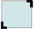 Un rectangle bleu clair avec une bordure grise claire. Les coins en haut à droite et en bas à gauche sont arrondis.