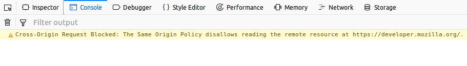 Firefox-Konsole zeigt CORS-Fehler